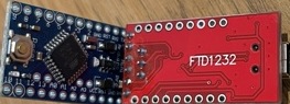 Pro Mini Clone B connected to FTDI board